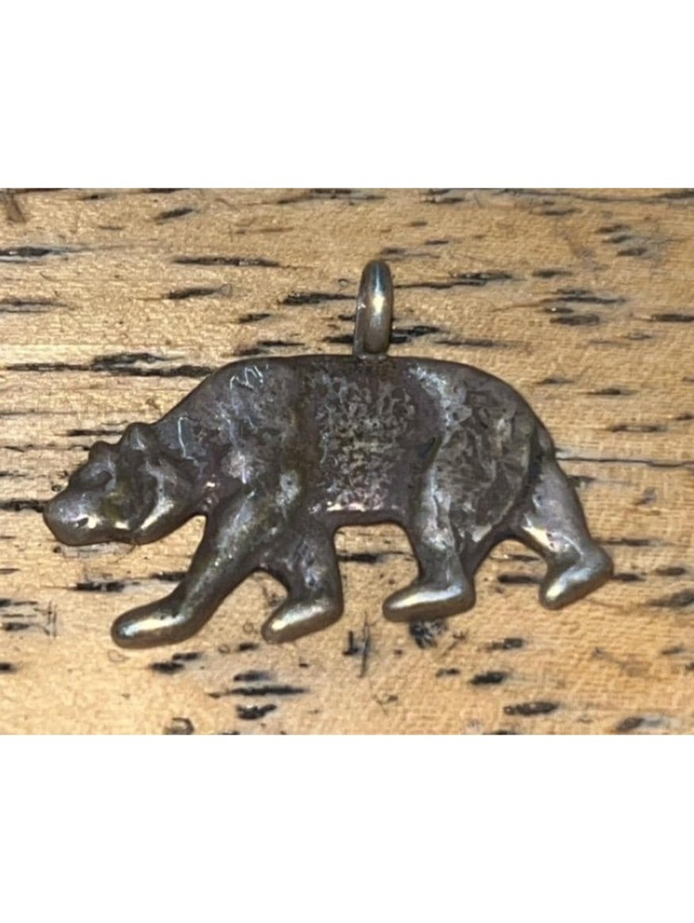 Native American Navajo jewelry VINTAGE handmade sterling silver bear pendant